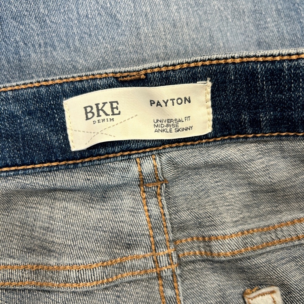 BKE Jeans Women 28x27 Payton Mid Rise Ankle Skinny Distressed Medium Wash Denim